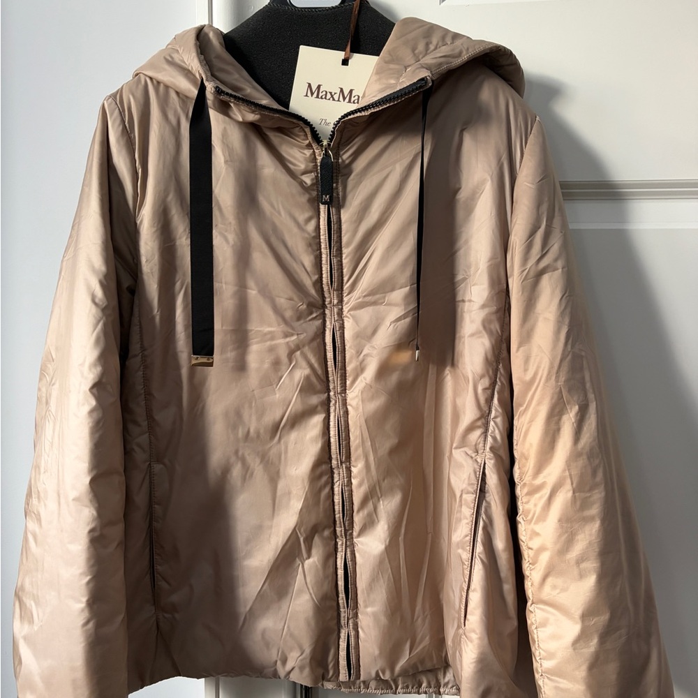 Max Mara the cube camel luxe champagne Hooded Jacket
